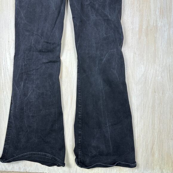 American Eagle Next Level Stretch Black Super High Rise Flare Denim Jeans 10 - Picture 14 of 16